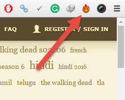 Hola icon in the browser toolbar