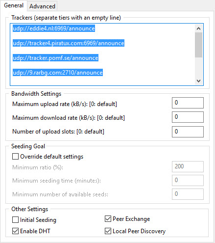 adding torrent trackers